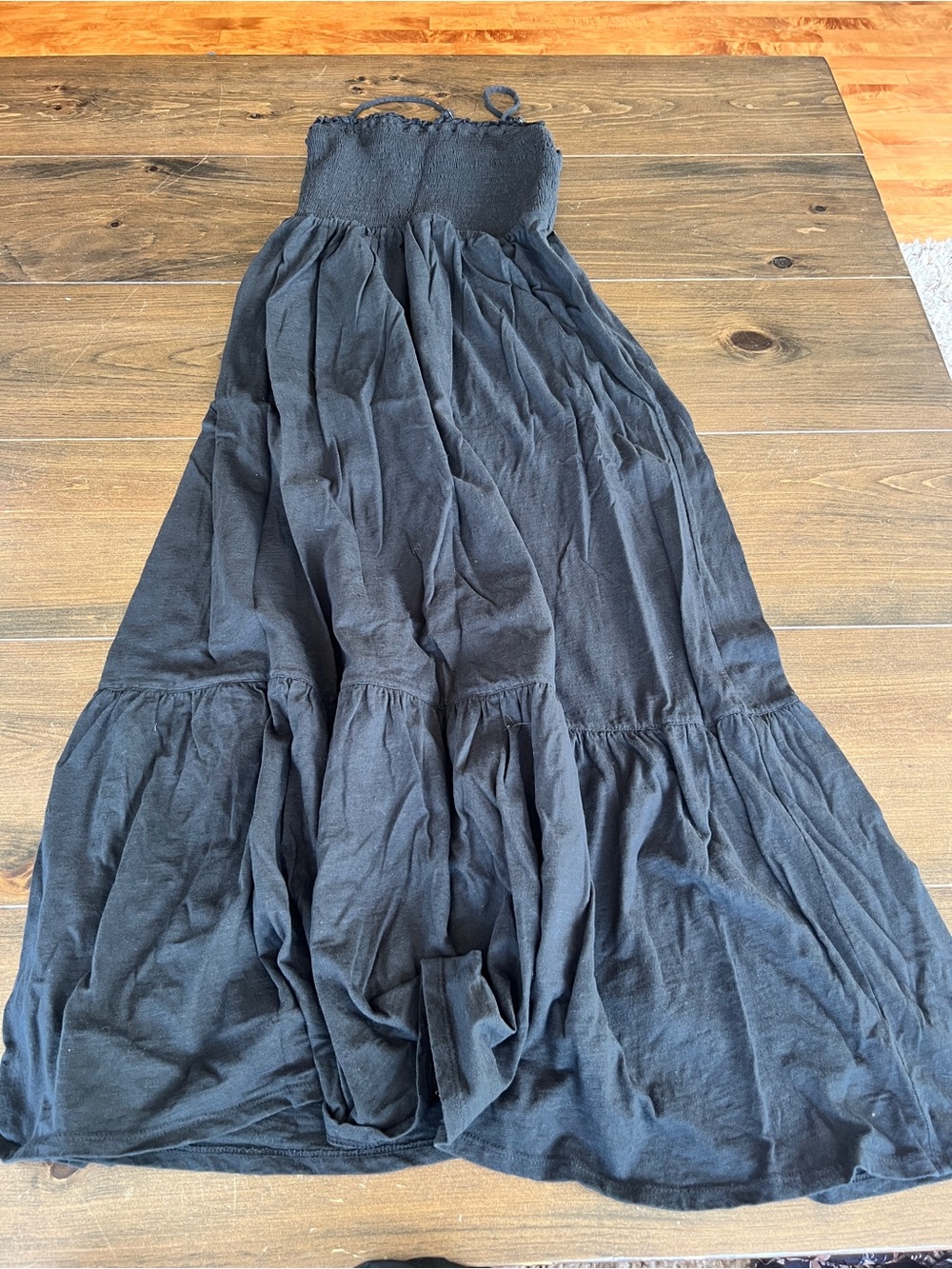 Anthropologie Women’s Black Tiered Maxi Dress-size xs